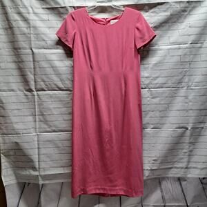Chadwick's 100% Silk short sleeve lined maxi  dress back split 12P